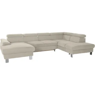 Cotta Wohnlandschaft Kunstleder U-Form 3-Sitzer Grau