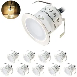 Led-einbaustrahler Für Terrasse, Außenbereich, Ip67, Ø 32 Mm, Mini-einbaustrahler Für Garten, Flur, Treppe Und Gehweg (10er-packung)