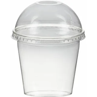 Smoothiebecher + Domdeckel mit Öffnung 250 ml, O 95mm, PET, glasklar, 50 Stk.