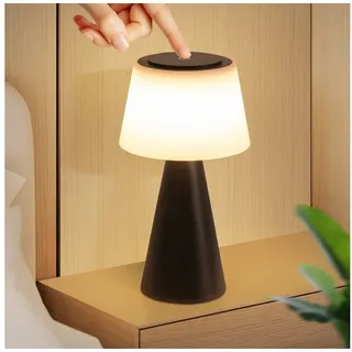 Nettlife LED Tischleuchte Kabellos Touch Nachttischlampe Schwarz/Weiß Dimmbar Akku 3600mhA, mit USB Aufladbar, LED fest integriert, Modern Tischlampe für Wohnzimmer Schlafzimmer schwarz