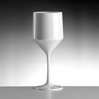 Doimoflair Weinglas aus Kunststoff Weinbecher Plastik Weißweinglas Rotweinglas Weiß 45 cl. Set 6 Stück