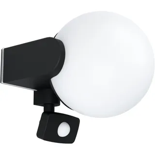 EGLO Außenleuchte Aluminium Kunststoff E27 IP44 mit Bewegungsmelder schwarz weiß