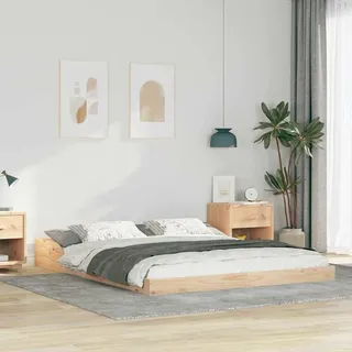 Möbel Bettgestell Braun 140 x 220 cm Massivholz Kiefer - Klassische Betten 873373 - Braun