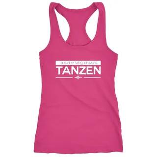 MoonWorks Tanktop Damen Tanktop aus dem Weg ich muss tanzen Party Feiern Sprüche Festival Racerback Moonworks® rosa XXL