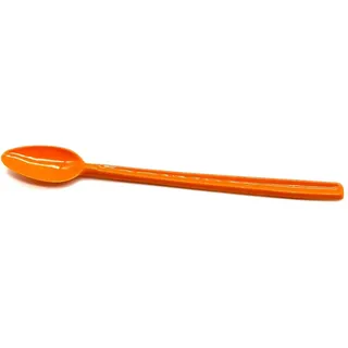 Löffel 21 cm lang Limolöffel Langstiellöffel Longdrink Cocktaillöffel Eislöffel Joghurtlöffel Dessertlöffel Bowlelöffel Partybesteck Besteck Mehrweg, 6 Stück, Plastik Kunststoff, orange