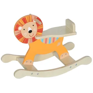 MC Star Schaukelpferd mit Löwen-Design, 25 kg Belastbarkeit, 2-5 Jahre, Holz, Orange orange