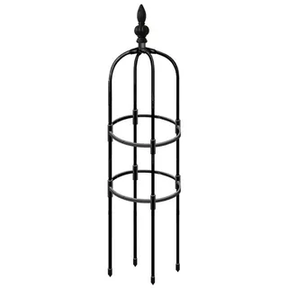 Stapelbares, Kegelförmiges Rankgitter Für Pflanzen, Schwarz, 28 Cm Durchmesser, Höhenverstellbar Von 90 Bis 180 Cm, Robuster Stahl, Komplettset