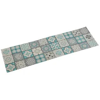 Bigbuy Tischdecke Tischläufer Mosaik türkis Polyester 44,5 x 0,5 x 154 cm blau