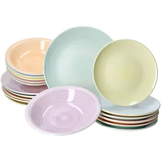 Mambocat Tellerset Pastello 18tlg mehrfarbig 6er Set