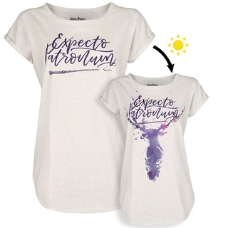 Harry Potter T-Shirt - Patronus UV - S bis XXL - für Damen - Größe XXL - creme meliert  - EMP exklusives Merchandise!