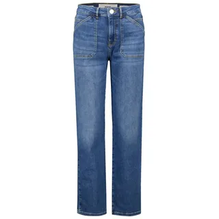 Goldgarn 5-Pocket-Jeans Damen Jeanshose Q 5 Straight (1-tlg) blau 28
