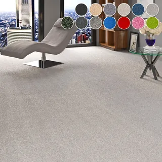 OTTO home Teppichboden OTTO HOME "Zephyra, Schlinge, Gesamthöhe 8 mm, Made in Netherlands", grau (hellgrau), B:400cm L:150cm, Kunstfaser, Teppiche, Uni Farben, Breite 400 cm, strapazierfähig, Wohnzimmer, Schlafzimmer