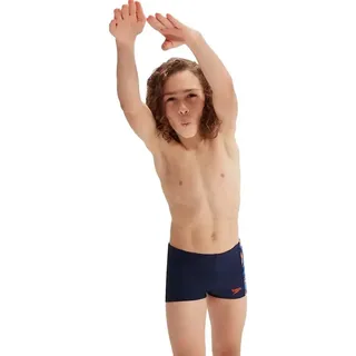 Speedo Hyper Boom Panel Badehose Boxer - True Navy / Volcanic Orange / True Cobalt - 5-6 Jahre