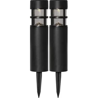 Star Trading Wegeleuchte Kunststoff 7x28 cm 2er Set schwarz