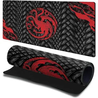Head Case Designs Offizielle HBO Game of Thrones Haus Targaryen Grafik Kunst 23.62 x 11.81 x 0.12 inches (600 x 300 mm) - L Gaming-Schreibtisch PC-Tastatur Mauspad