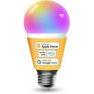 Refoss Smart WLAN Glühbirne E27 unterstützt HomeKit, Intelligente Alexa Lampe Mehrfarbrige Dimmbare LED Light Bulb, Kompatibel mit Siri, Alexa, Google Assitant, 2700K-6500K Warmweiß, Kaltweiß, 1 Pack
