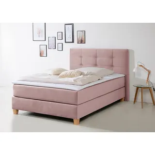 Boxspringbett HOME AFFAIRE "Moulay", lila (flieder), B:134cm L:211cm, Komplettbetten, Boxspringbett, inkl. Topper, in 3 Härtegraden, TFK auch in Härtegrad 4