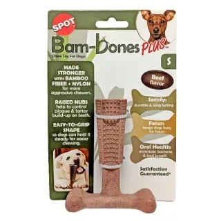 Spot Bam-Bones Easy Grip sicherer Kauchnochen Hund (Rindergeschmack) S
