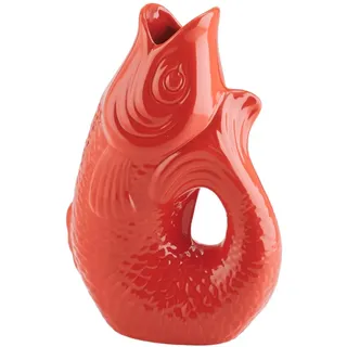 Gift Company Vase Monsieur Carafon L, Dekovase in Fisch-Form, Steingut, Coral Red, 30.7 cm, 1087405003