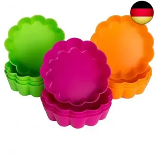 Mini Tarteform Silikon 12 Stück 8 cm Törtchenform Obsttorten Quicheform für Klei