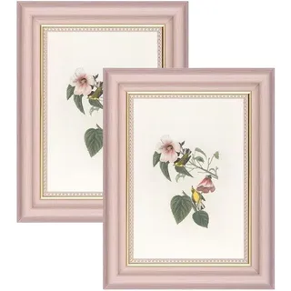 Famanu Set von 2 Vintage-Fotolichtern 13x18 cm - Shabby Chic in Rosa