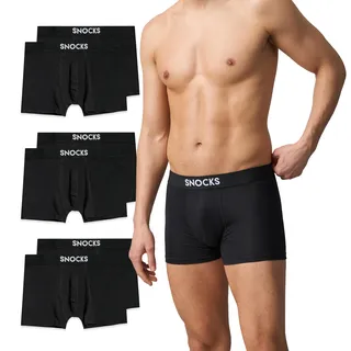 Snocks Boxershorts Herren aus Bio-Baumwolle, 6er Pack | elastischer Gummibund, atmungsaktiv, kein juckendes Etikett, Unterhosen Herren ideal für Sport & Alltag, Gr. S - 5XL - XXL