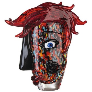 GILDE Dekovase Glasart, Gesichtsvase, "Confuso", Gesichtsmotiv, Glas, rot H30.5cm