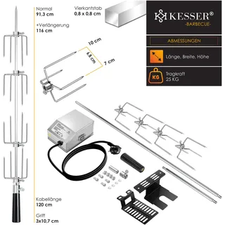 Kesser Grillspieß 107 cm Edelstahl Silber