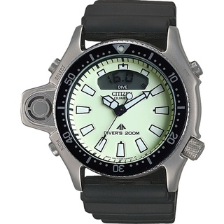 Citizen Herren Quarz Armbanduhr aus Edelstahl mit Kautschuk Armband - Promaster Aqualand - JP2007-17W