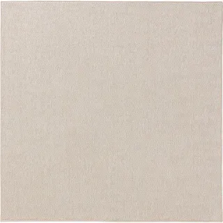 benuta In- & Outdoor Teppich Iowa Creme 300x300 cm Wohnzimmer Quadratisch Einfarbig Modern Kurzflor Skandinavisch - Creme