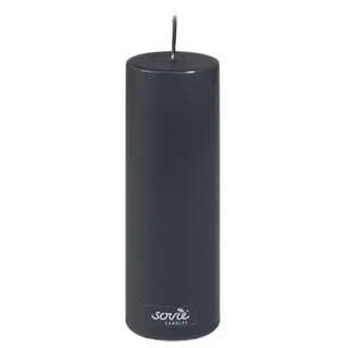 Sovie CANDLES Stumpenkerze in Schwarz Ø 50 mm x H 150 mm - 12 Stück - Brenndauer ca. 42 Std. - Flachkopf