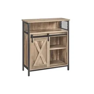 Sideboard mit Schiebetür Landhausstil eichenbraun-schwarz