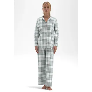Schlafanzug TOM TAILOR, Damen, Gr. 46, bunt (grün, mittel, karo), Obermaterial: 100% Baumwolle, Homewear-Sets Schlafanzug