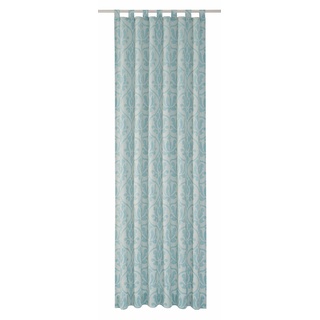 Vorhang WIRTH "Medina" Gardinen Gr. 145 cm, Schlaufen, 135 cm, blau (türkis) Schlaufen