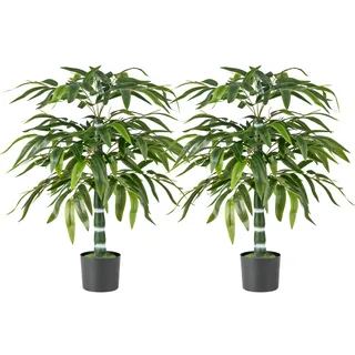 Costway 2er Künstliche Pflanze Bambus für Zuhause Grün 100 cm