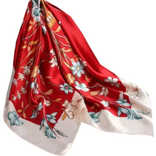 Ecroon Damen Seide Gefühl Schal Halstuch Schal Frauen Elegant Seidenschal Business Seidentuch Scarf Bandana Taschentuch Ansatz Handgelenk Kopftücher