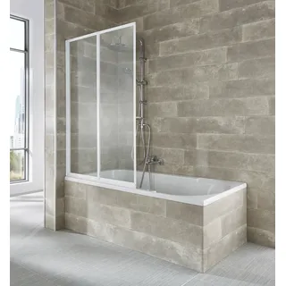 WELLTIME Badewannenaufsatz Nassau 2-tlg. Komplett zusammenfaltbar 100 x 140 cm Weiß