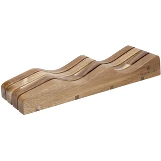 MasterClass Messerhalter aus Holz, Sicherheits- und Hygienehalter für Schubladen und Arbeitsplatten, 35 x 10 x 5,5cm
