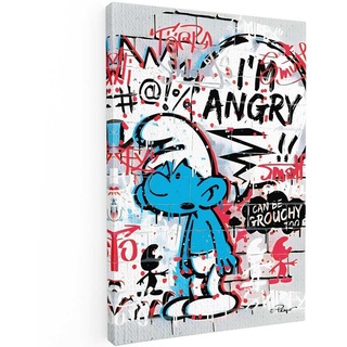 Mister-Kreativ XXL-Wandbild Angry Smurf Premium Wandbild, Verschiedene Größen und Materialien, Poster + Leinwandbild + Acrylglas
