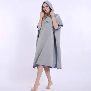 Badeponcho, Surfponcho, Badetuch Ultraleicht, Umzugshilfe, Schnelltrocknender Bademantel aus Mikrofaser für Damen, Herren und Kinder, 90 x 110 cm