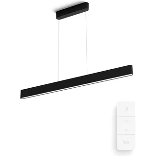 Philips, Pendelleuchte, White Col. Amb. Ensis Pendelleuchte Schwarz und DimmSwitch (5500 lm)