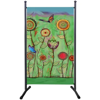 Quick Star Paravent 1tlg. 180x78cm Green Flowers