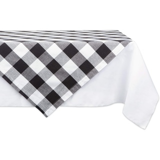 DII Buffalo Check Collection Klassische Tischdecke mit Bauernhaus-Motiv, Baumwolle, schwarz/weiß, Table Topper, 40x40