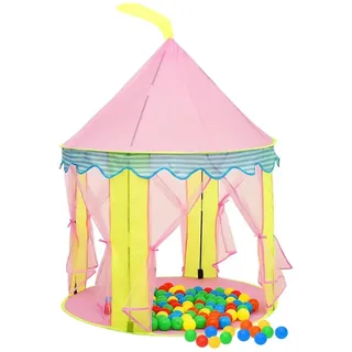 vidaXL Kinder-Spielzelt mit 250 Bällen Rosa 100x100x127 cm