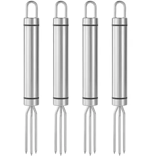 Ccykxa 4-teiliges Kartoffelgabeln-set, 18,8 X 2 Cm, Maisgabel Aus Edelstahl Mit 3 Zinken, Spülmaschinenfest, Vielseitiges Werkzeug Für Obst, Gemüse, Camping Und Grillen, Schälhilfe