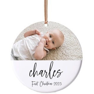 Personalisierte Weihnachtskugeln mit Foto, Weihnachtskugeln für Erste Babys 2023, Weihnachtskugel Anhänger mit Foto und Namen, Personalisierte Geschenke für Babys