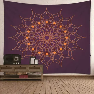 CEVAN Wandteppich Weihnachten Wandbehang Wandteppich Wandtuch Mandala-Muster Wandteppich Groß Tapisserie Schmal Kunst Dekorationen Decke Wandbehang Stoff Schwarz Rot 350x250cm