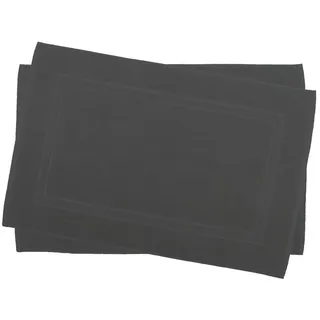 Julie Julsen Badematte 2-Badematte-Grau-50 x 40 cm, Baumwolle, Doppelrahmen grau 40 cm x 50 cm