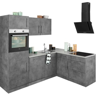 wiho Küchen Winkelküche Cali, mit E-Geräten, Stellbreite 230 x 170 cm grau