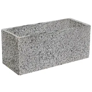 Dehner Blumenkasten Pflanztrog, 80 x 40 x 40 cm, Granit, grau grau